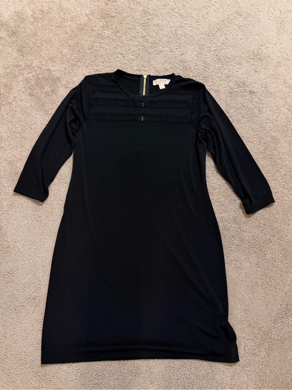 MICHAEL Michael Kors black knit shift dress classic crew neckline Women’s large.